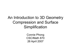 An Introduction to 3D Geometry Compression and Surface