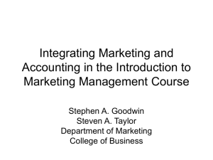 Integrating Marketing and Accounting in the Introduction to