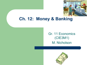 Ch. 12: Money & Banking Ppt