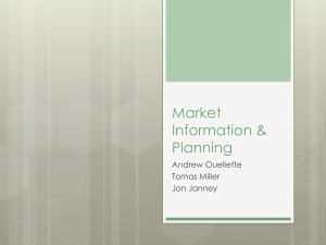 Market Information & Planning