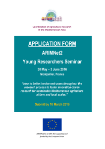 ARIMNet2 Young Researchers Seminar eligibility criteria