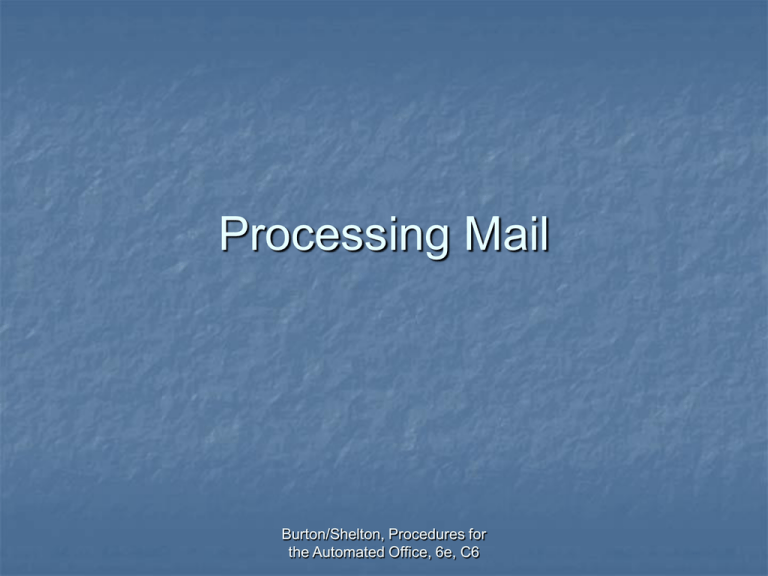 assignment accepted for processing by mail