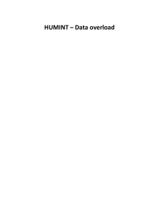 HUMINT – Data overload - SpartanDebateInstitute