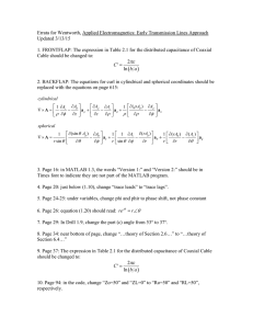 Errata for Wentworth, Applied Electromagnetics: Early Transmission