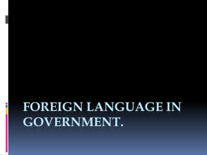 Foreign Language In Government - Languages, Literatures, and
