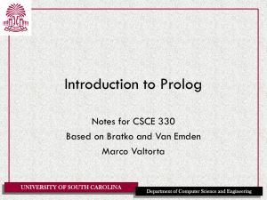 Basics of Prolog - Computer Science & Engineering