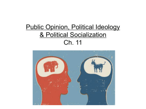 Public Opinion, Political Ideology & Political Socialization Ch. 11