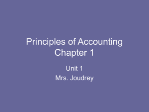 Principles of Accounting Chapter 1