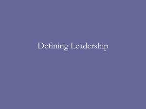 Defining Leadership