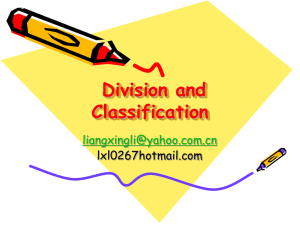 Chapter Three Classification and Division