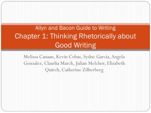 Chapter 1: Thinking Rhetorically about Good Writing