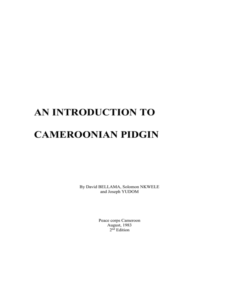 an introduction to cameroonian pidgin
