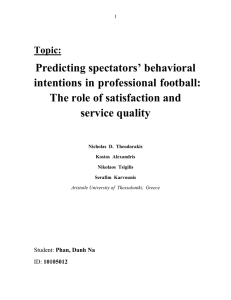 Predicting spectators' behavioral intentions in professional football