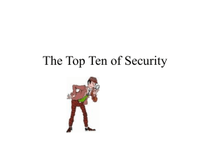 The Top Ten of Security