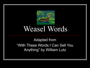 Weasel Words