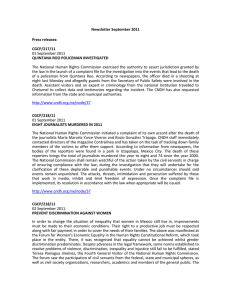 Newsletter September 2011 Press releases: CGCP/217/11 01