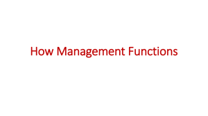 How Management Functions