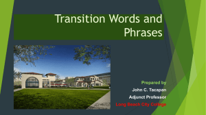 Transition Words and Phrases