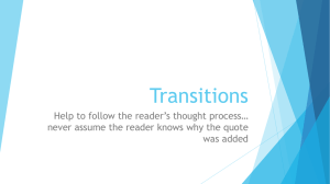 Transitions - Manhasset Public Schools