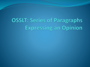OSSLT Opinion Piece Preparation