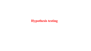Hypothesis Testing Slides