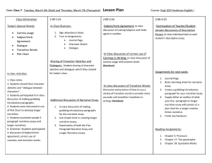 Lesson Plan Class 7 Freshman English I