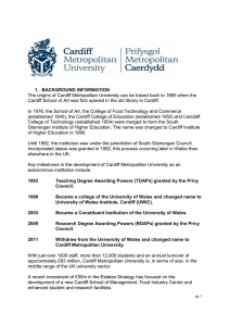 BACKGROUND INFORMATION The origins of Cardiff Metropolitan