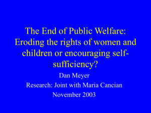 The End of Public Welfare: Eroding the rights of women and children