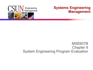 Chapter 6 - System Engineering Program Evaluation