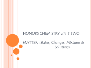 Chem I Unit 2 Notes Matter & Energy