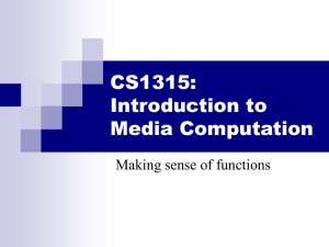 CS1315: Introduction to Media Comptation