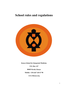 School rules and regulations - Kenya School for Integrated Medicine