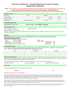 University of Minnesota – Integrated Biosciences Graduate Program