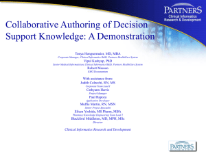 Collaborative Authoring of Decision Support Knowledge (Presented