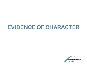 Evidence of Character PowerPoint