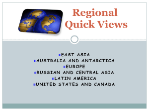 East Asia Australia and Antarctica Europe Russian and central Asia