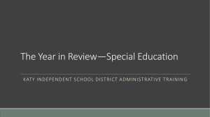 The Year in Review*Special Education