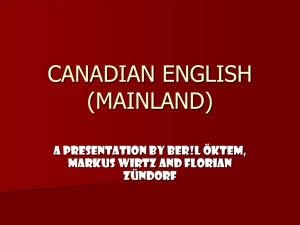 CANADIAN ENGLISH (MAINLAND)