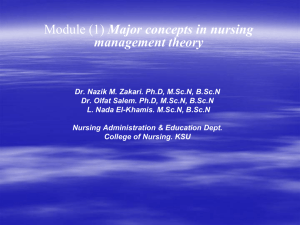 Module 1 Major concepts in nursing management theory