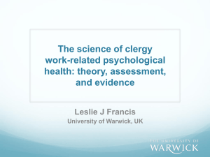 The science of clergy work-related psychological health