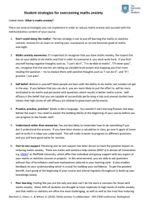 Student strategies for overcoming maths anxiety