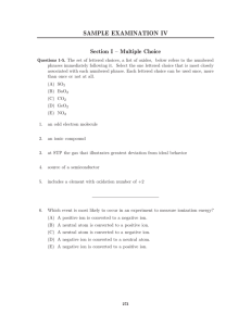 SAMPLE EXAMINATION IV Section I – Multiple Choice