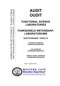 AUDIT OUDIT FUNCTIONAL SCIENCE LABORATORIES