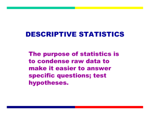 DESCRIPTIVE STATISTICS