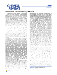 U Introduction: Surface Chemistry of Oxides