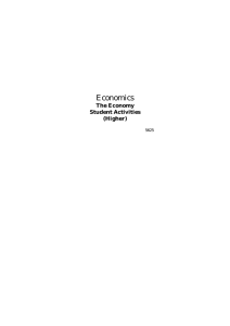 Economics The Economy Student Activities (Higher)
