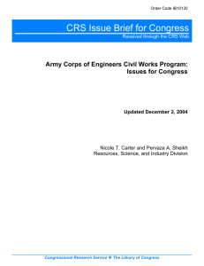 CRS Issue Brief for Congress Issues for Congress Updated December 2, 2004