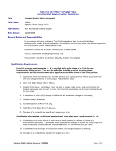 THE CITY UNIVERSITY OF NEW YORK Classified Civil Service Position Description Title