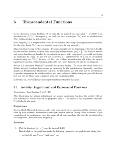 5 Transcendental Functions