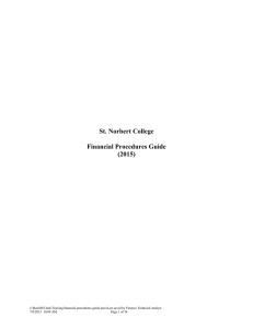 St. Norbert College  Financial Procedures Guide (2015)